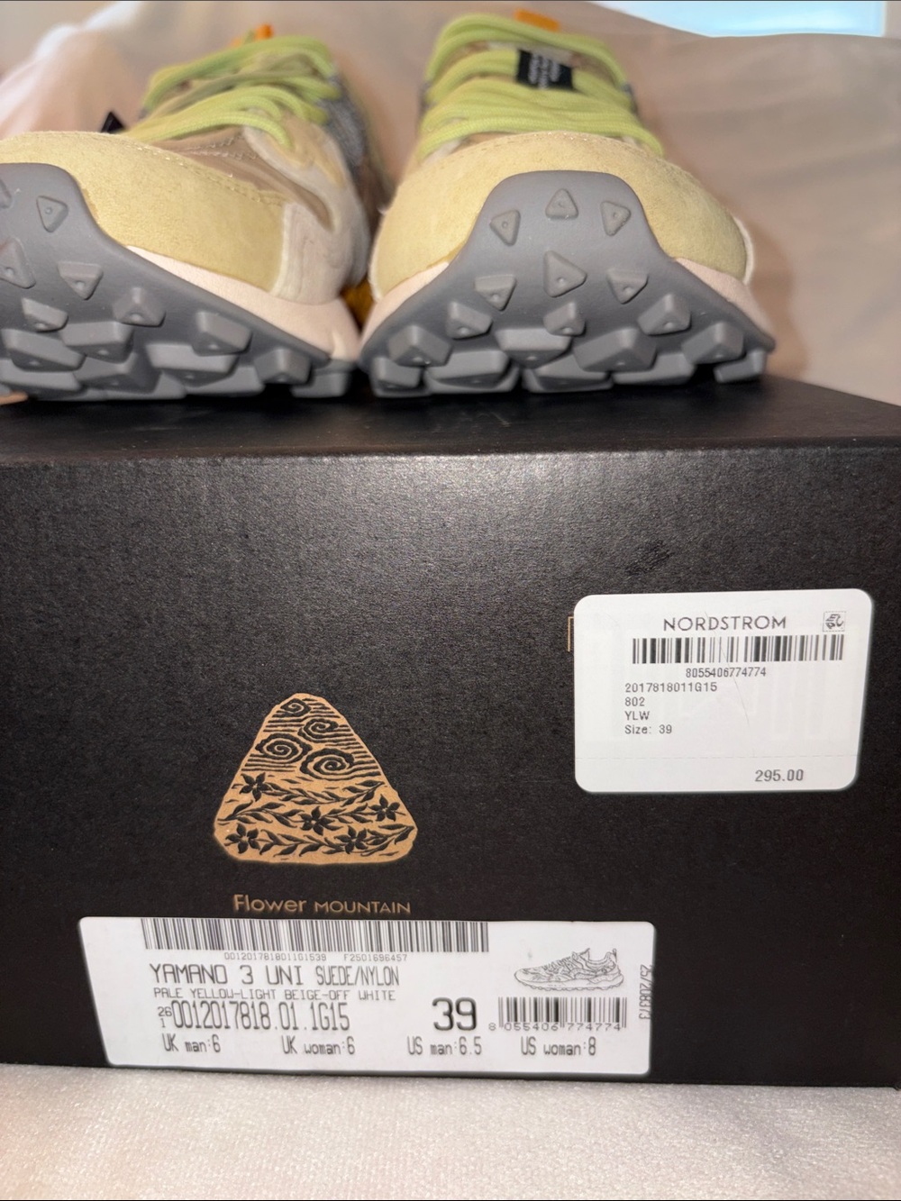 NWT Flower Mountain YAMANO 3 UNI Suede technical fabric sneakers - Beige-Yellow - Picture 9 of 16